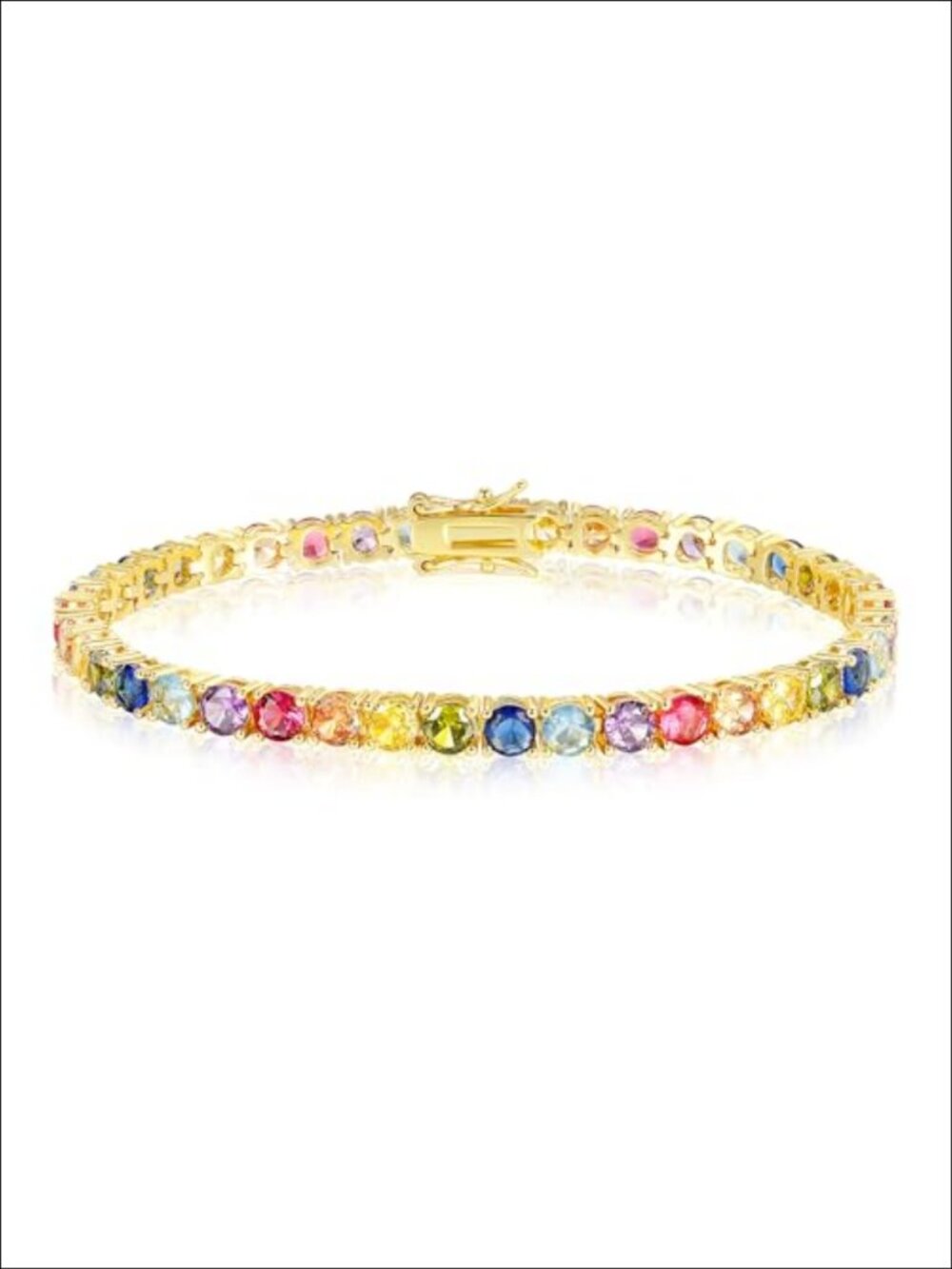 4mm Cubic Zirconia Tennis Bracelet 18K Gold Plated Link Gift